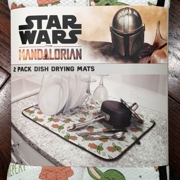 Star Wars The Mandalorian Yoda Grogu Dish Drying Mats 2 pack - Picture 2 of 7